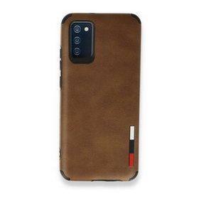 BSSM Samsung Galaxy A03S Loop Deri Silikon Kahverengi Kılıf