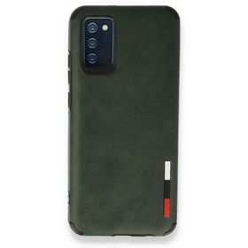BSSM Samsung Galaxy A03S Loop Deri Silikon Yeşil Kılıf