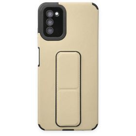 BSSM Samsung Galaxy A03S Mega Standlı Silikon Gold Kılıf