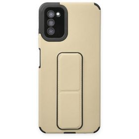BSSM Samsung Galaxy A03S Mega Standlı Silikon Gold Kılıf