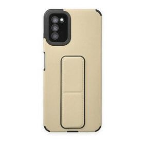 BSSM Samsung Galaxy A03S Mega Standlı Silikon Gold Kılıf