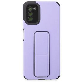 BSSM Samsung Galaxy A03S Mega Standlı Silikon Lila Kılıf