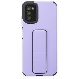 BSSM Samsung Galaxy A03S Mega Standlı Silikon Lila Kılıf