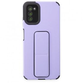 BSSM Samsung Galaxy A03S Mega Standlı Silikon Lila Kılıf