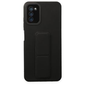 BSSM Samsung Galaxy A03S Mega Standlı Silikon Siyah Kılıf
