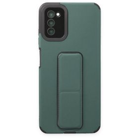 BSSM Samsung Galaxy A03S Mega Standlı Silikon Yeşil Kılıf