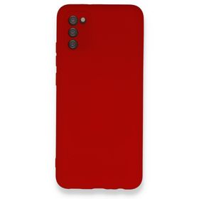BSSM Samsung Galaxy A03S Nano içi Kadife Silikon Kırmızı Kılıf