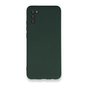BSSM Samsung Galaxy A03S Nano içi Kadife Silikon Koyu Yeşil Kılıf