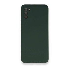 BSSM Samsung Galaxy A03S Nano içi Kadife Silikon Koyu Yeşil Kılıf