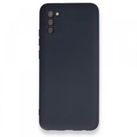 BSSM Samsung Galaxy A03S Nano içi Kadife Silikon Lacivert Kılıf