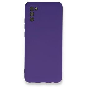 BSSM Samsung Galaxy A03S Nano içi Kadife Silikon Mor Kılıf