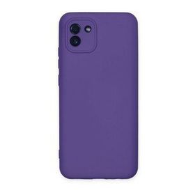 BSSM Samsung Galaxy A03S Nano içi Kadife Silikon Mor Kılıf