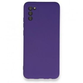 BSSM Samsung Galaxy A03S Nano içi Kadife Silikon Mor Kılıf