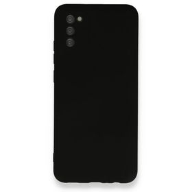 BSSM Samsung Galaxy A03S Nano içi Kadife Silikon Siyah Kılıf