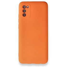 BSSM Samsung Galaxy A03S Nano içi Kadife Silikon Turuncu Kılıf