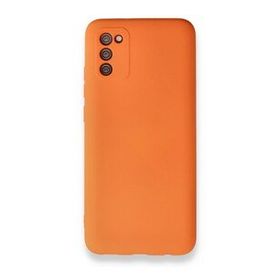 BSSM Samsung Galaxy A03S Nano içi Kadife Silikon Turuncu Kılıf