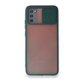 BSSM Samsung Galaxy A03S Palm Buzlu Kamera Sürgülü Silikon Yeşil Kılıf
