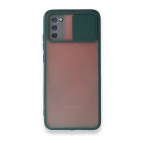 BSSM Samsung Galaxy A03S Palm Buzlu Kamera Sürgülü Silikon Yeşil Kılıf