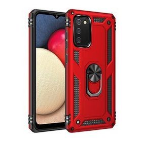 BSSM Samsung Galaxy A03S Sofya Yüzüklü Silikon Kapak Kırmızı Kılıf