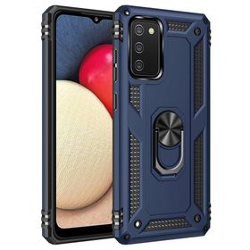 BSSM Samsung Galaxy A03S Sofya Yüzüklü Silikon Kapak Lacivert Kılıf