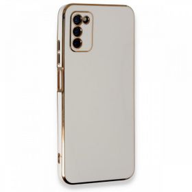 BSSM Samsung Galaxy A03S Volet Silikon Beyaz Kılıf