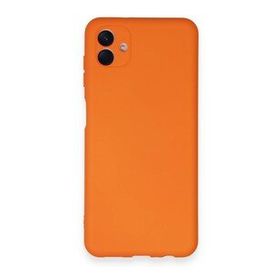 BSSM Samsung Galaxy A04 Nano içi Kadife Silikon Turuncu Kılıf