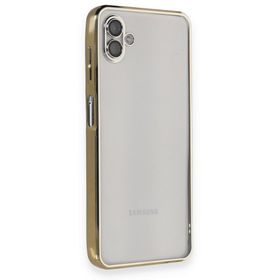 BSSM Samsung Galaxy A04 Razer Lensli Silikon Gold Kılıf