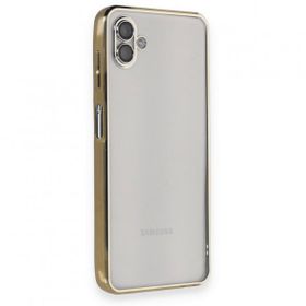 BSSM Samsung Galaxy A04 Razer Lensli Silikon Gold Kılıf