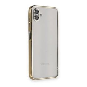 BSSM Samsung Galaxy A04 Razer Lensli Silikon Gold Kılıf