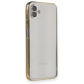 BSSM Samsung Galaxy A04 Razer Lensli Silikon Gold Kılıf