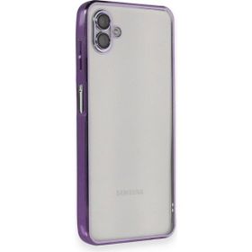 BSSM Samsung Galaxy A04 Razer Lensli Silikon Mor Kılıf