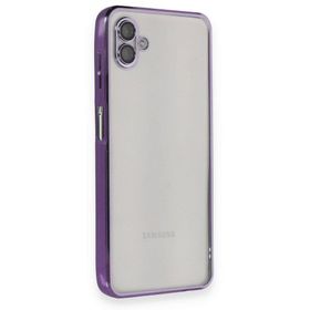 BSSM Samsung Galaxy A04 Razer Lensli Silikon Mor Kılıf