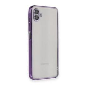 BSSM Samsung Galaxy A04 Razer Lensli Silikon Mor Kılıf