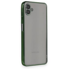 BSSM Samsung Galaxy A04 Razer Lensli Silikon Yeşil Kılıf