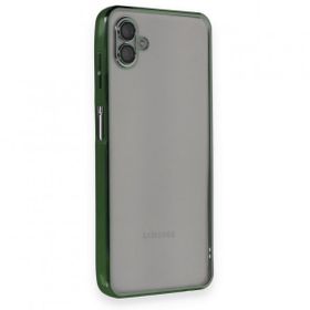 BSSM Samsung Galaxy A04 Razer Lensli Silikon Yeşil Kılıf