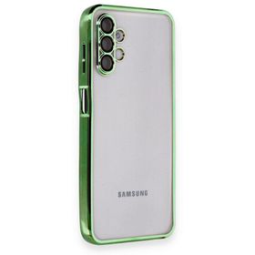 BSSM Samsung Galaxy A04S Razer Lensli Silikon Yeşil Cep Telefonu Kılıfı