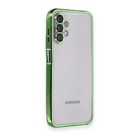 BSSM Samsung Galaxy A04S Razer Lensli Silikon Yeşil Cep Telefonu Kılıfı