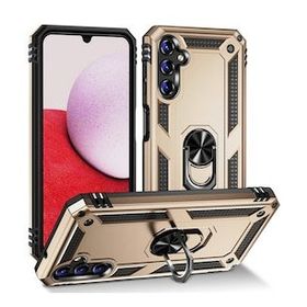 BSSM Samsung Galaxy A04S Sofya Yüzüklü Silikon Kapak Gold Kılıf