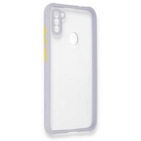 BSSM Samsung Galaxy A11 Miami Şeffaf Silikon Lila Kılıf