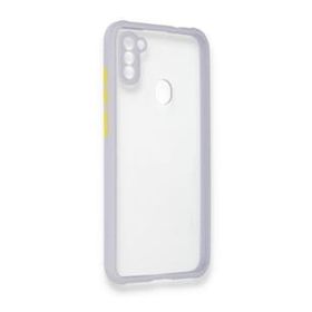 BSSM Samsung Galaxy A11 Miami Şeffaf Silikon Lila Kılıf