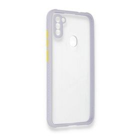 BSSM Samsung Galaxy A11 Miami Şeffaf Silikon Lila Kılıf