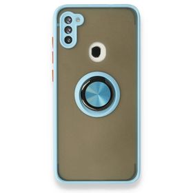BSSM Samsung Galaxy A11 Montreal Yüzüklü Silikon Kapak Buz Mavi Kılıf