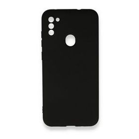 BSSM Samsung Galaxy A11 Nano içi Kadife Silikon Siyah Kılıf