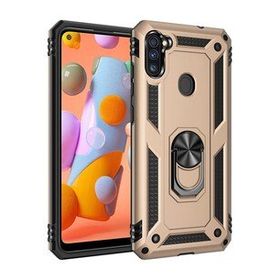 BSSM Samsung Galaxy A11 Sofya Yüzüklü Silikon Kapak Gold Kılıf
