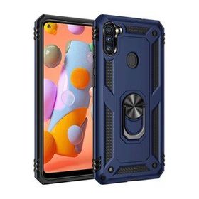 BSSM Samsung Galaxy A11 Sofya Yüzüklü Silikon Kapak Lacivert Kılıf
