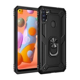 BSSM Samsung Galaxy A11 Sofya Yüzüklü Silikon Kapak Siyah Kılıf