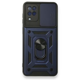BSSM Samsung Galaxy A12 Pars Lens Yüzüklü Silikon Lacivert Kılıf