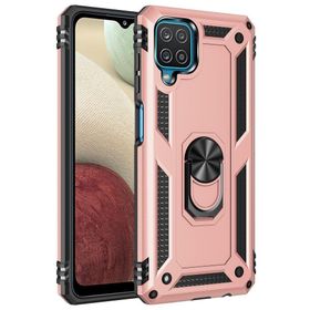BSSM Samsung Galaxy A12 Sofya Yüzüklü Silikon Kapak Rose Kılıf