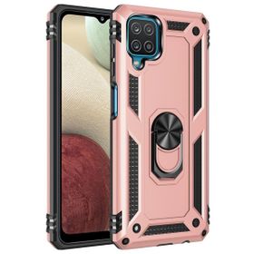 BSSM Samsung Galaxy A12 Sofya Yüzüklü Silikon Kapak Rose Kılıf
