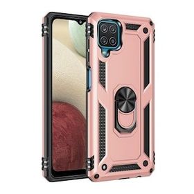 BSSM Samsung Galaxy A12 Sofya Yüzüklü Silikon Kapak Rose Kılıf
